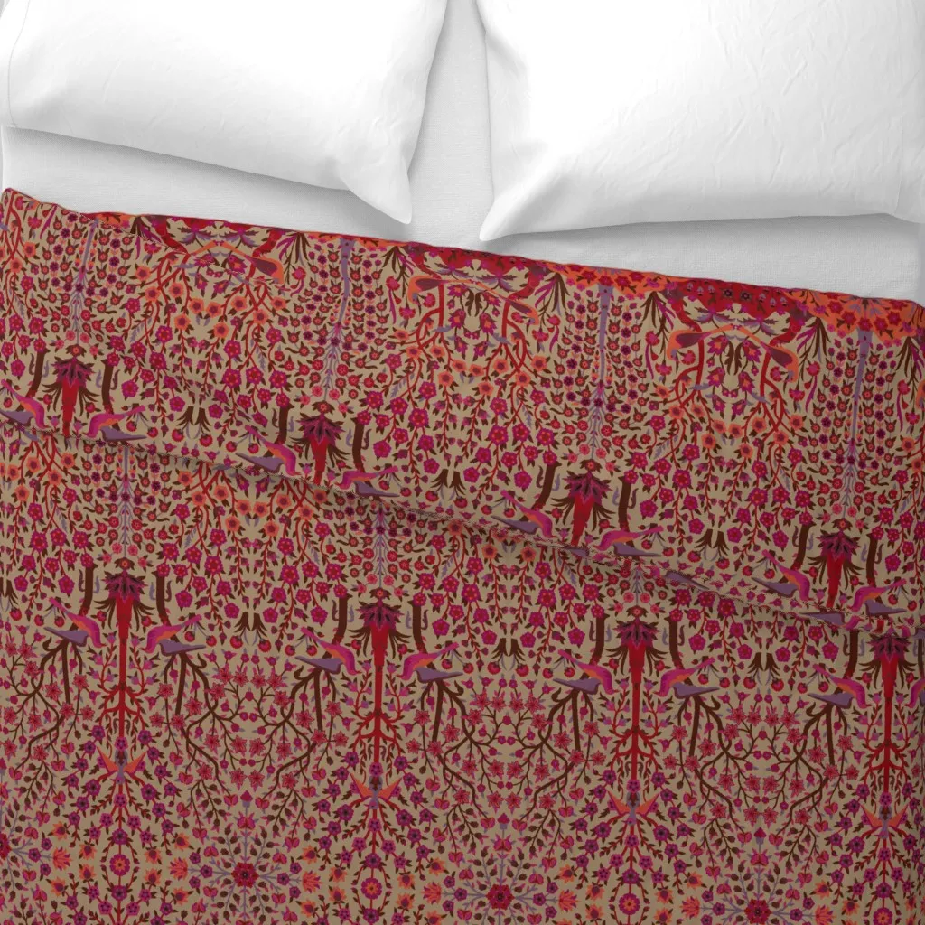 Garden Of Paradise 3D Duvet Cover - Crimson alternate view