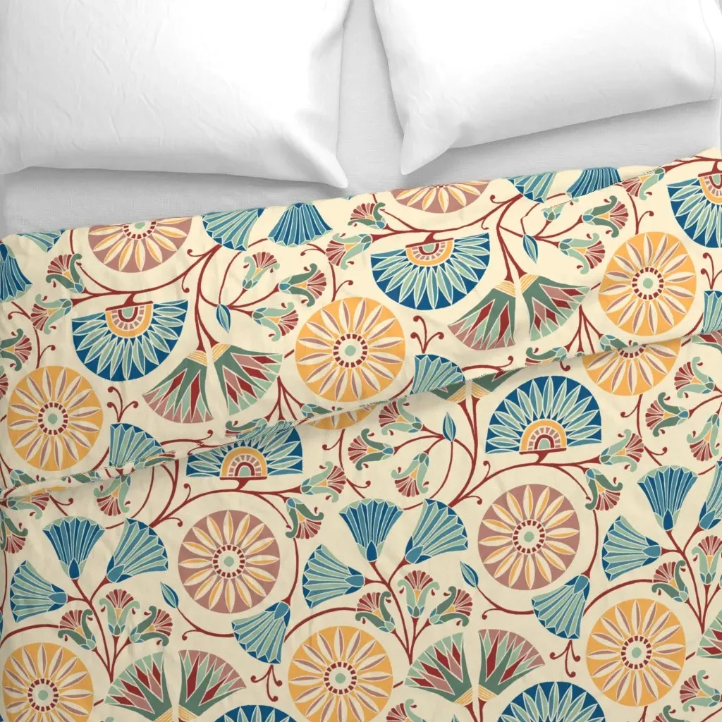 Garden On The Nile Duvet Cover - Teal alternate view