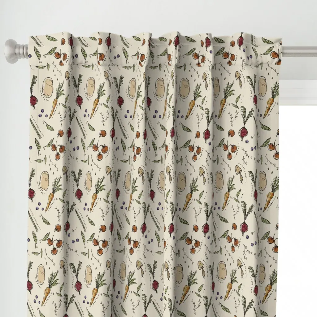 Garden Sketchbook Curtain Panel - Beige alternate view