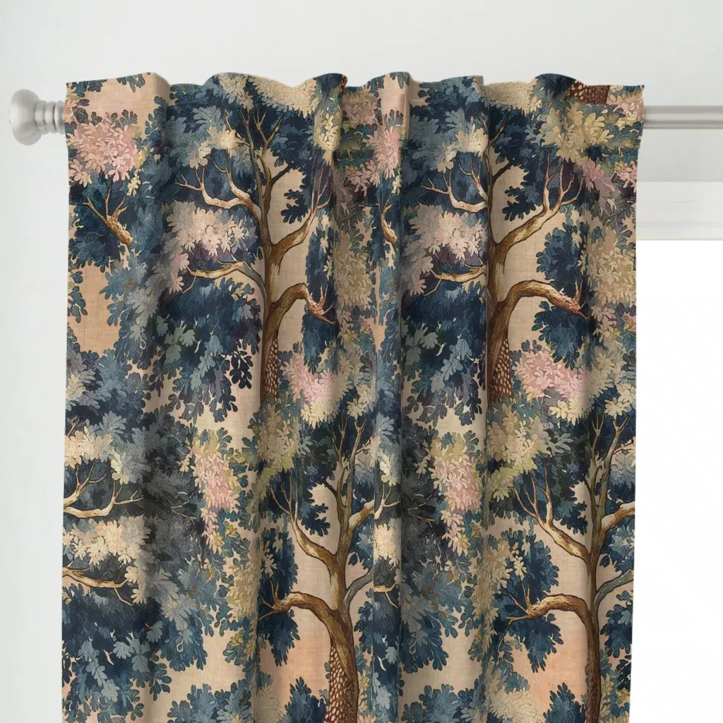 Garden Tapestry Curtain Panel - Blue alternate view