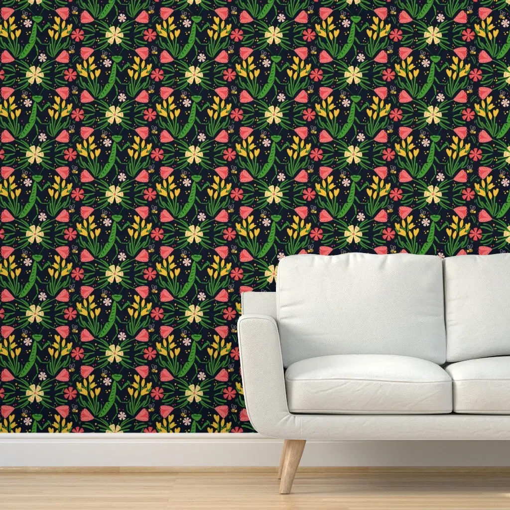 Gardencore Spring Mantis Peel and Stick Wallpaper - Coral Pink product
