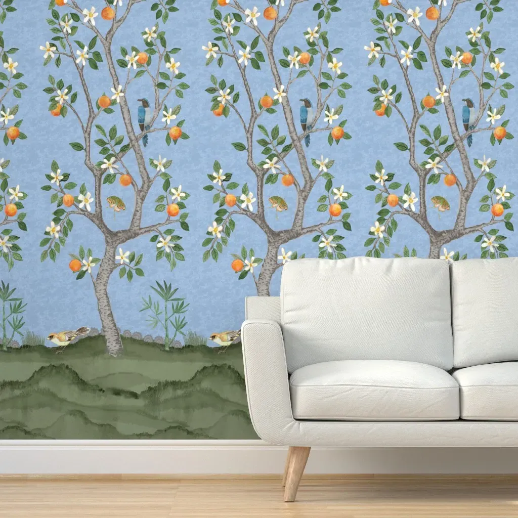 Gareth Citrus Grove Deluxe Peel and Stick Wallpaper - Blue product