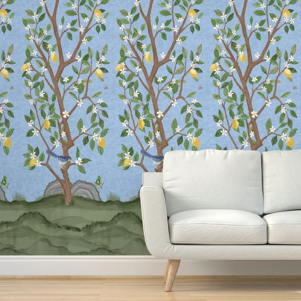 Gareth Citrus Lemon Peel and Stick Wallpaper - Green product