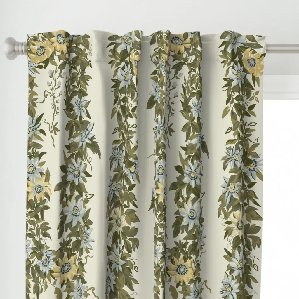 Garlow Blue Center Curtain Panel - Olive Green alternate view