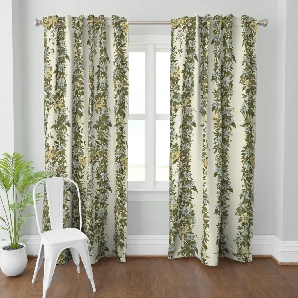 Garlow Blue Center Curtain Panel - Olive Green product