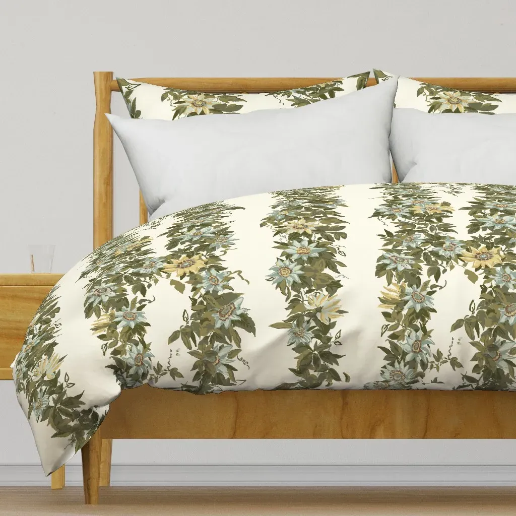 Garlow White Dove Duvet Cover - Olive Green product