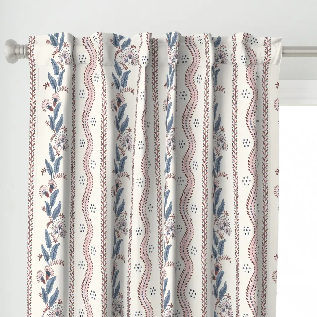 Garrison Red And Indigo Curtain Panel - Pink alternate view