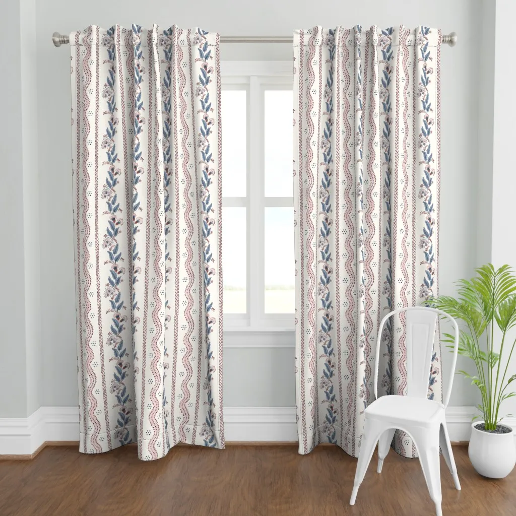 Garrison Red And Indigo Curtain Panel - Pink product