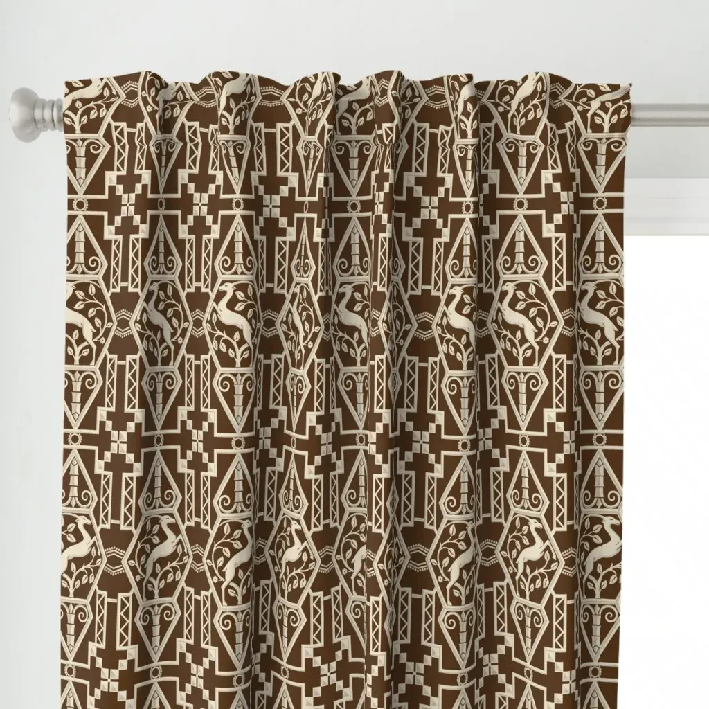 Gazelle Moderne 1A Curtain Panel - Brown alternate view
