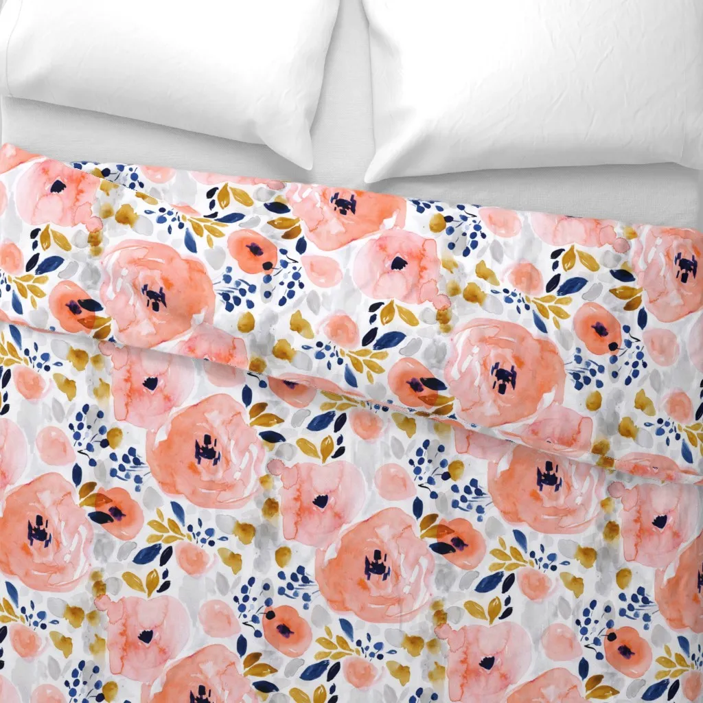 Genevieve Floral Duvet Cover - Pink alternate view