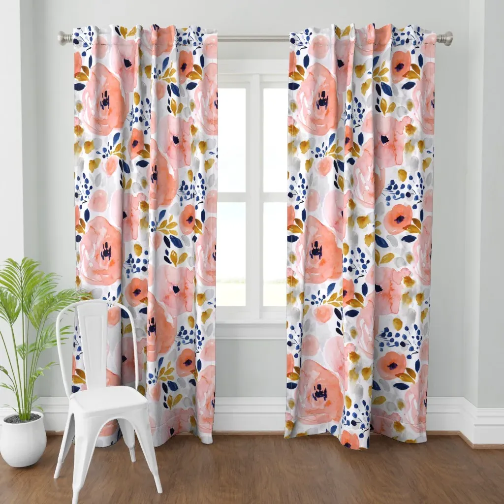 Genevieve Floral Half Curtain Panel - Pink product