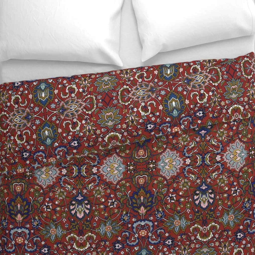 Genni's Tapestry Annii Duvet Cover - Crimson Red alternate view