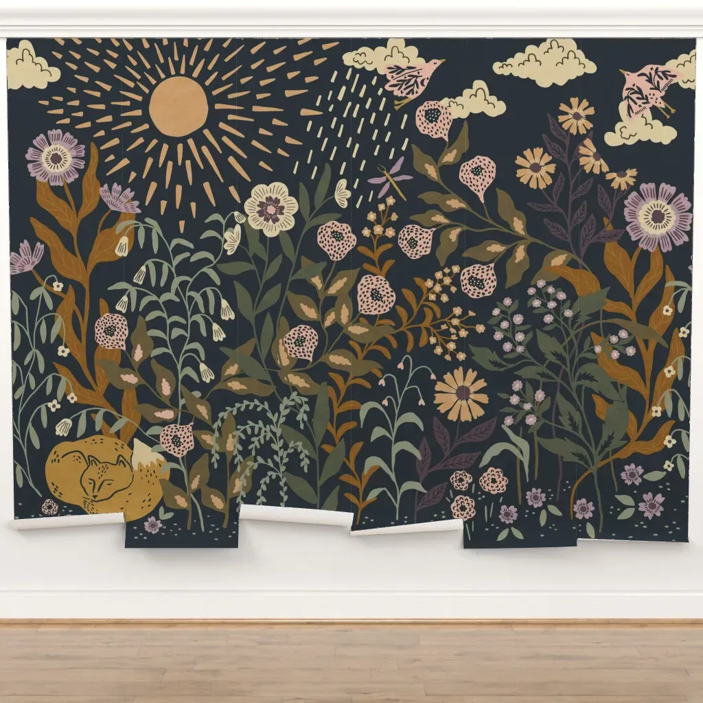 Gentle Rest Peel and Stick Wall Mural - Deep Indigo product