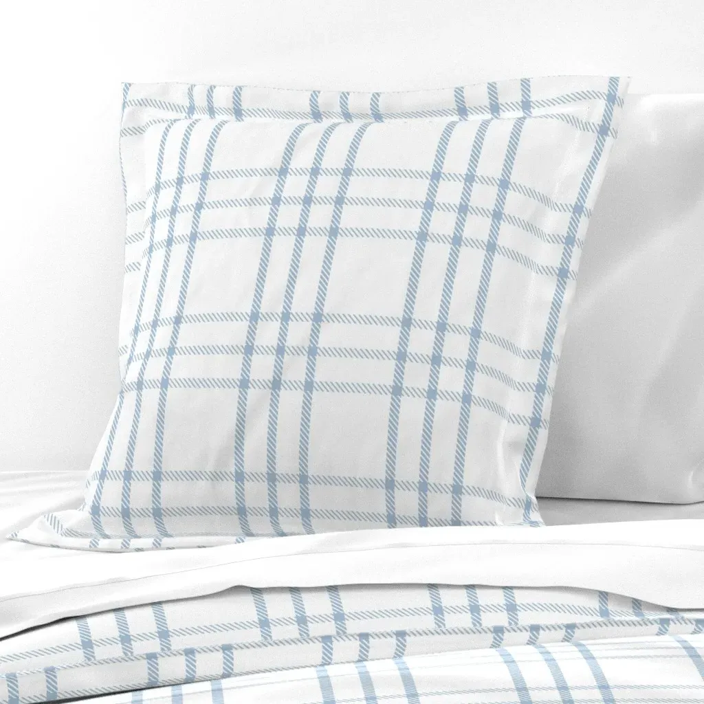 Gentle Windowpane Euro Pillow Sham - Light Blue product