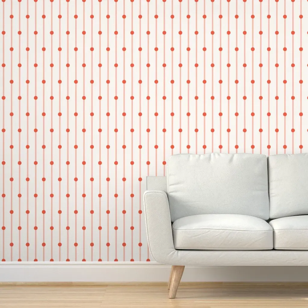 Geo Circle Stripe Peel and Stick Wallpaper - Coral product