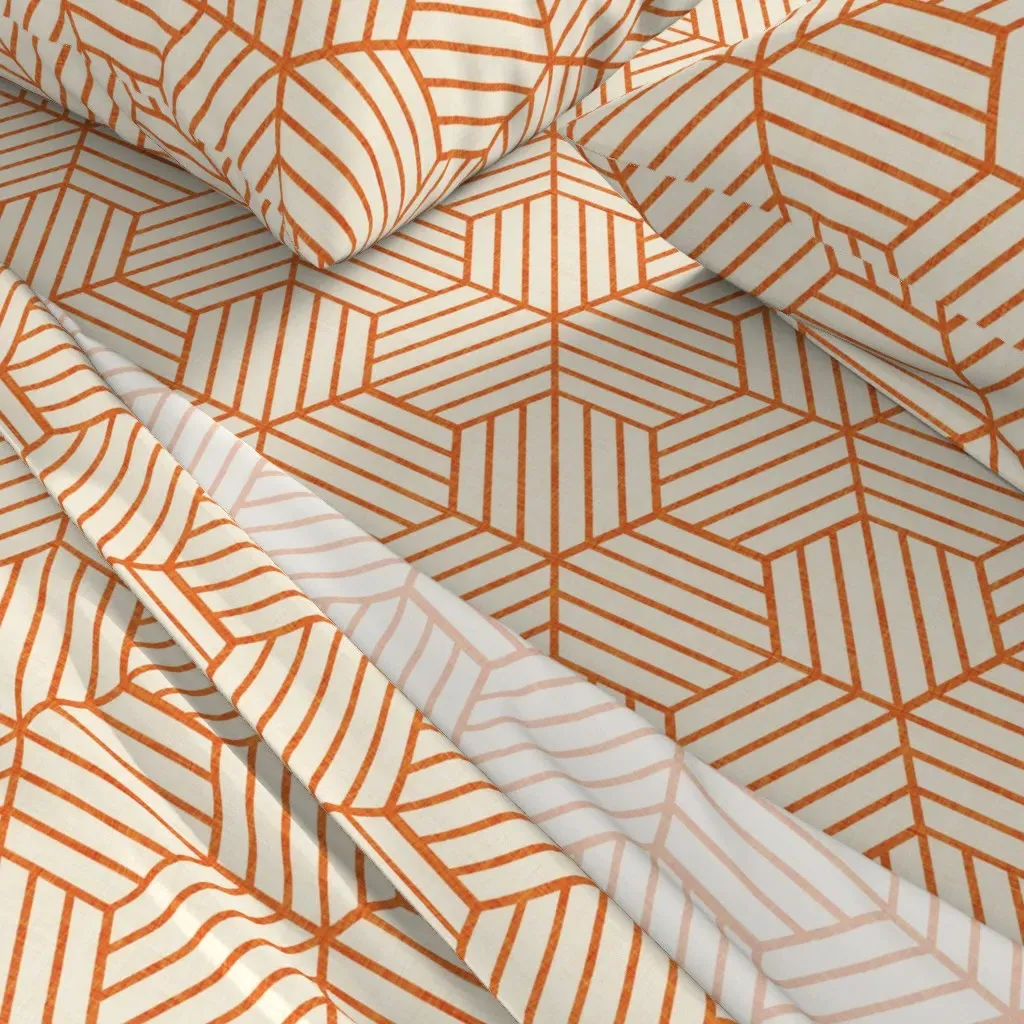 Geo Honey Combo Queen Sheet Set - Burnt Orange alternate view