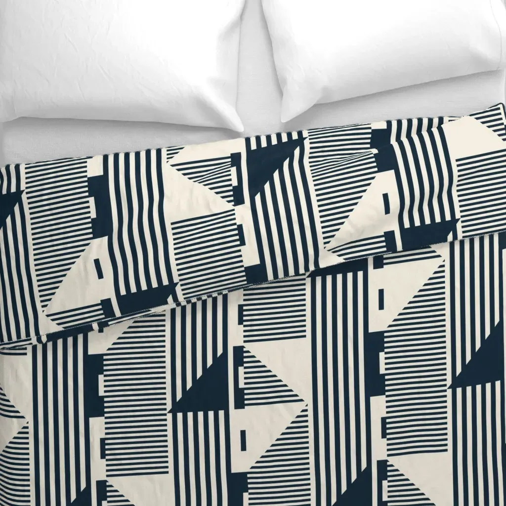 Geo Midnight Large Duvet Cover - Dark Blue alternate view