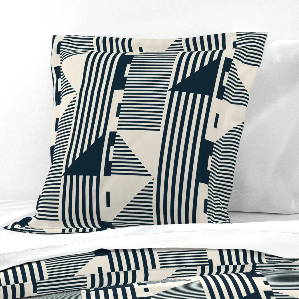 Geo Midnight Large Euro Pillow Sham - Dark Blue product