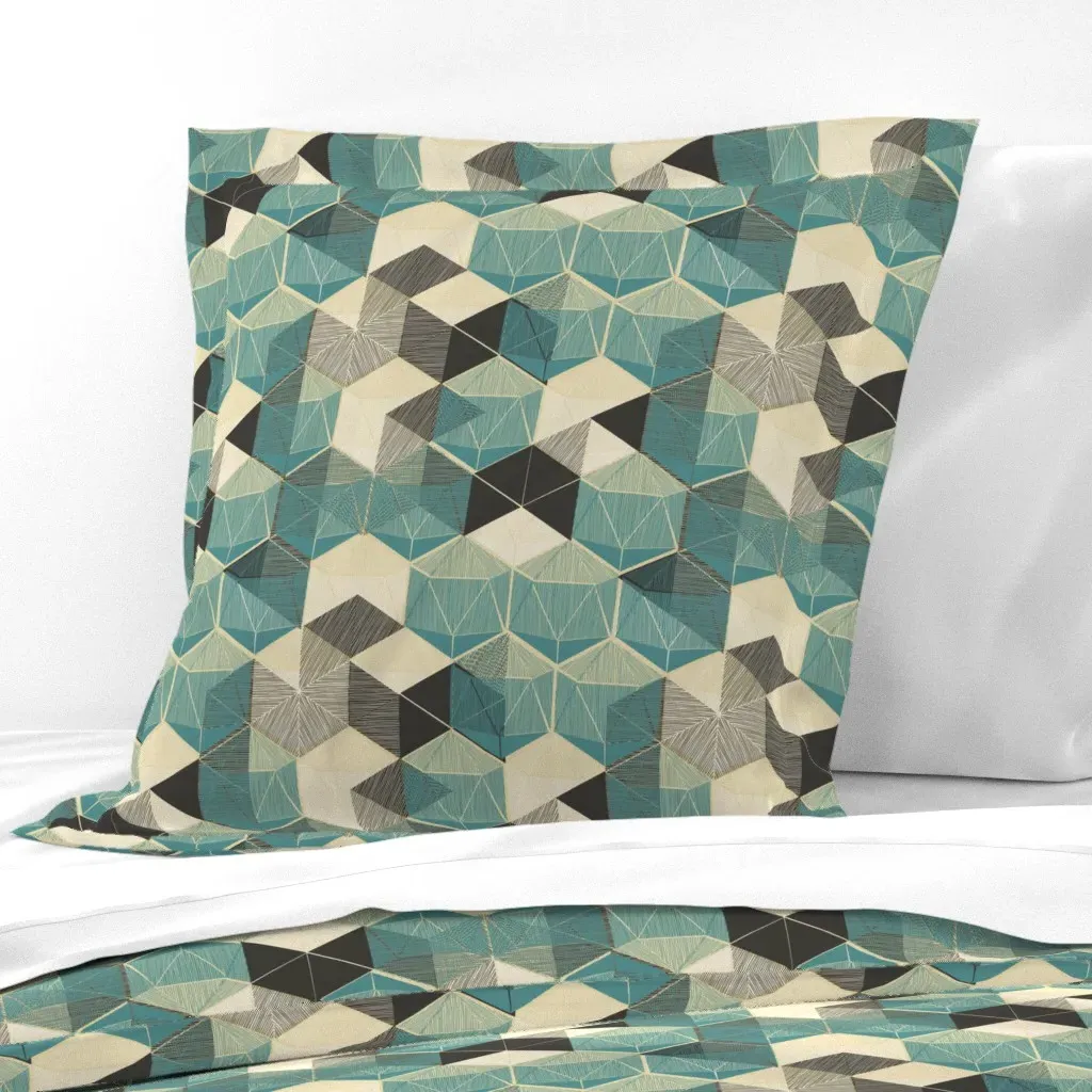 Geomedley Euro Pillow Sham - Teal product