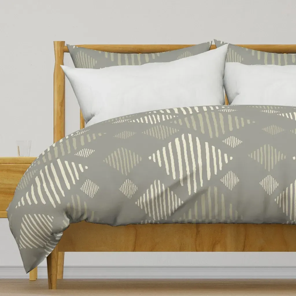 Geometric Abstract Diamond Duvet Cover - Taupe product