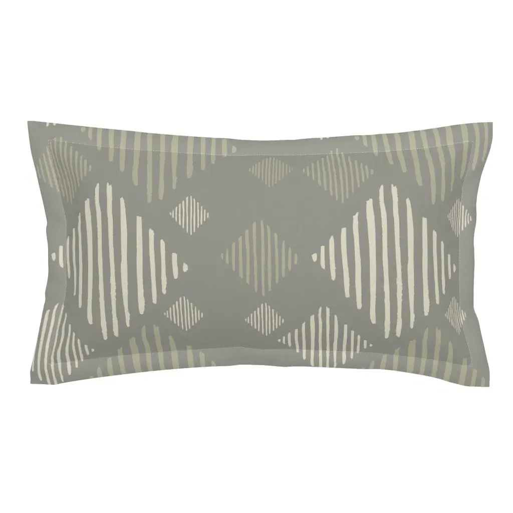 Geometric Abstract Diamond King Pillow Sham - Taupe product