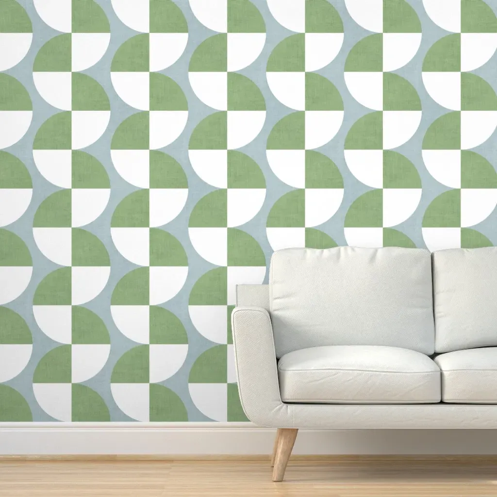 Geometric Abstract Peel and Stick Wallpaper - Blue, Green product