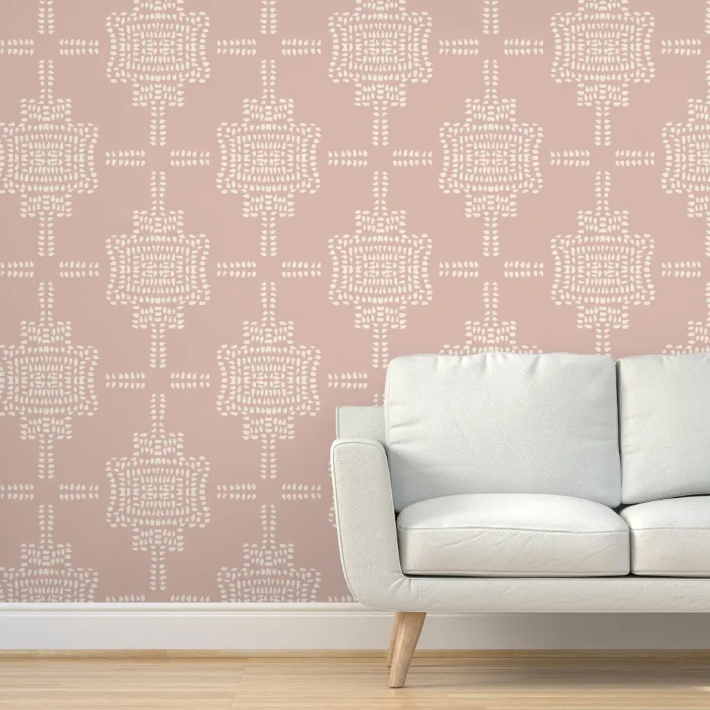Geometric Brushstroke Boho Cross Peel and Stick Wallpaper - Off-White product