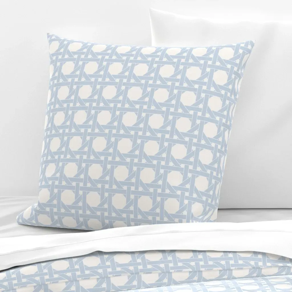 Geometric Cane Weave Euro Pillow Sham - Light Blue product