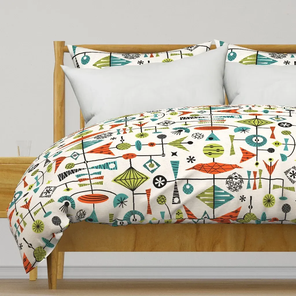 Geometric Conundrum Duvet Cover - Teal product