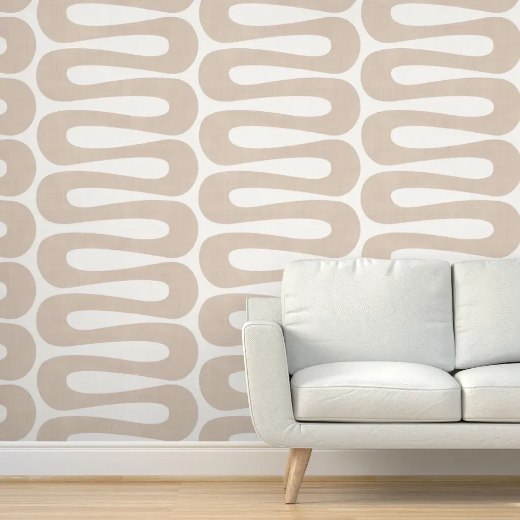 Geometric Curve Stripe Peel and Stick Wallpaper - Beige product