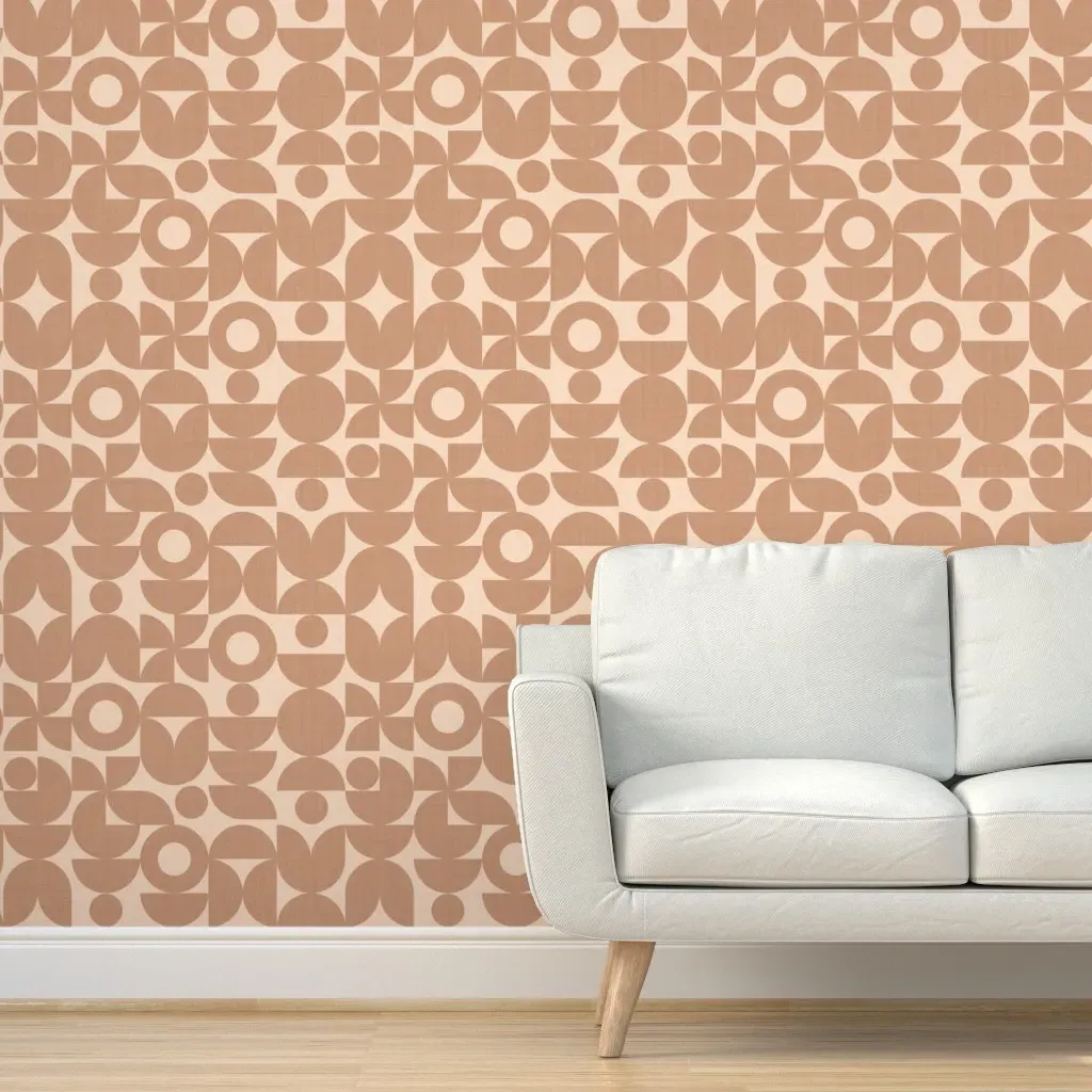 Geometric Figures Peel and Stick Wallpaper - Terracotta, Linen product