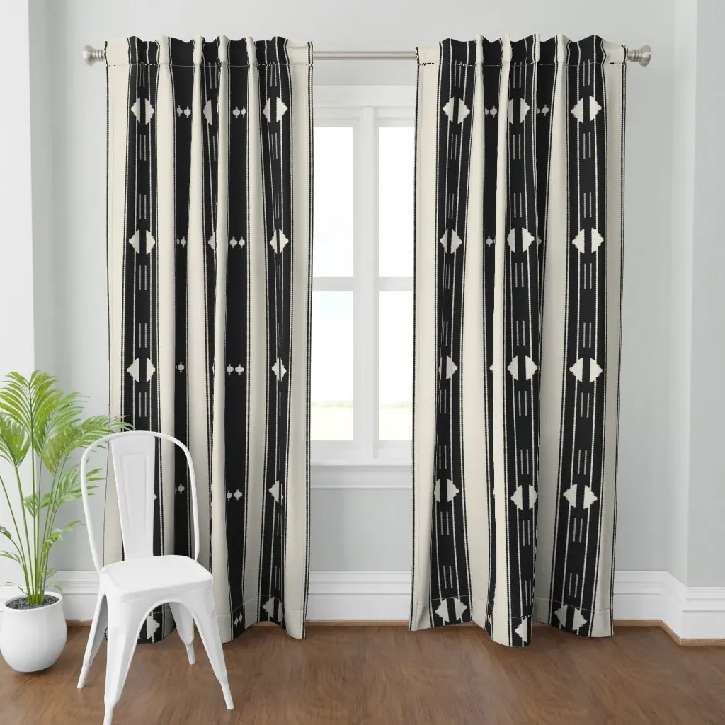 Geometric Hexagon Curtain Panel - Black product