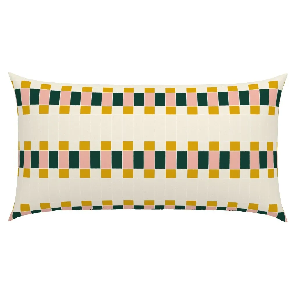 Geometric Kitchen Backsplash King Pillow Sham - Dark Green product
