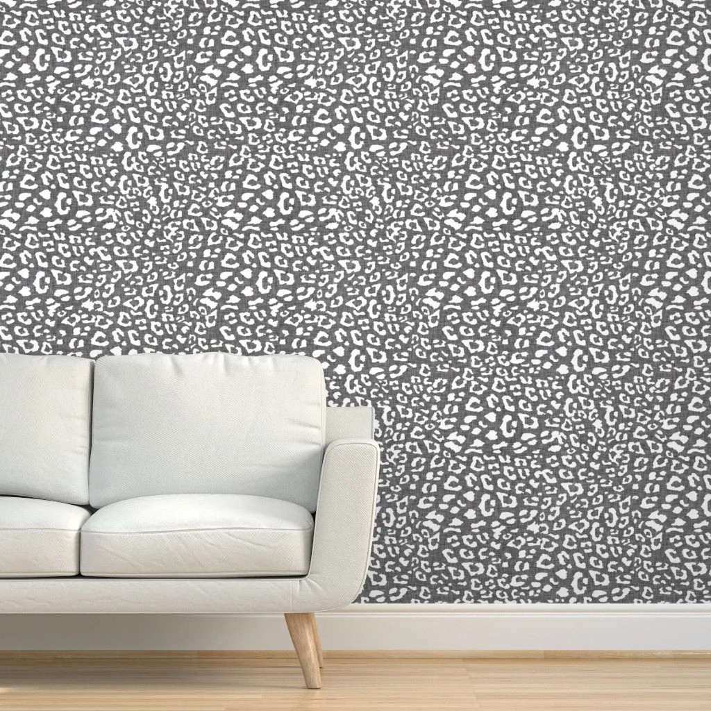 Geometric Leopard Peel and Stick Wallpaper - White, Linen product