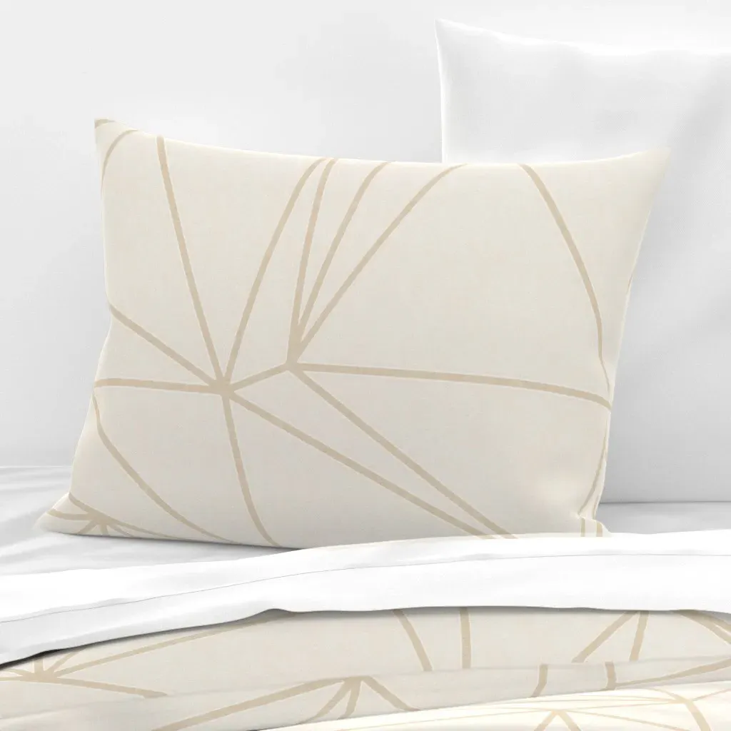 Geometric Minimalist Standard Knife Edge Cushion Cover - Beige, Cotton Sateen product