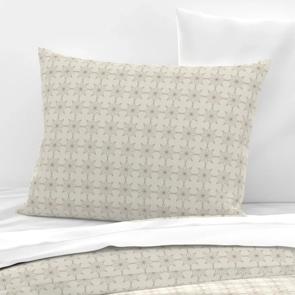 Geometric Monochrome Standard Knife Edge Cushion Cover - Beige, Cotton Sateen product