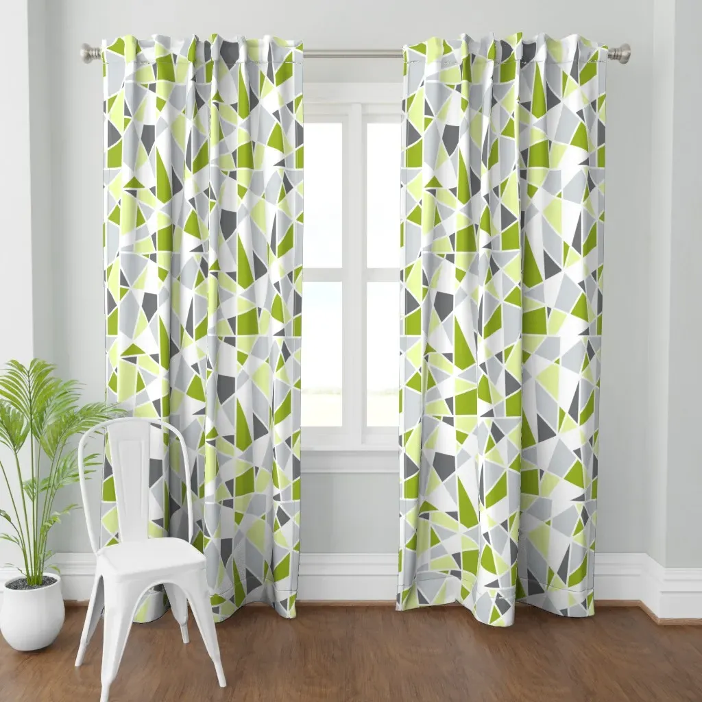 Geometric Pattern Curtain Panel - Green product