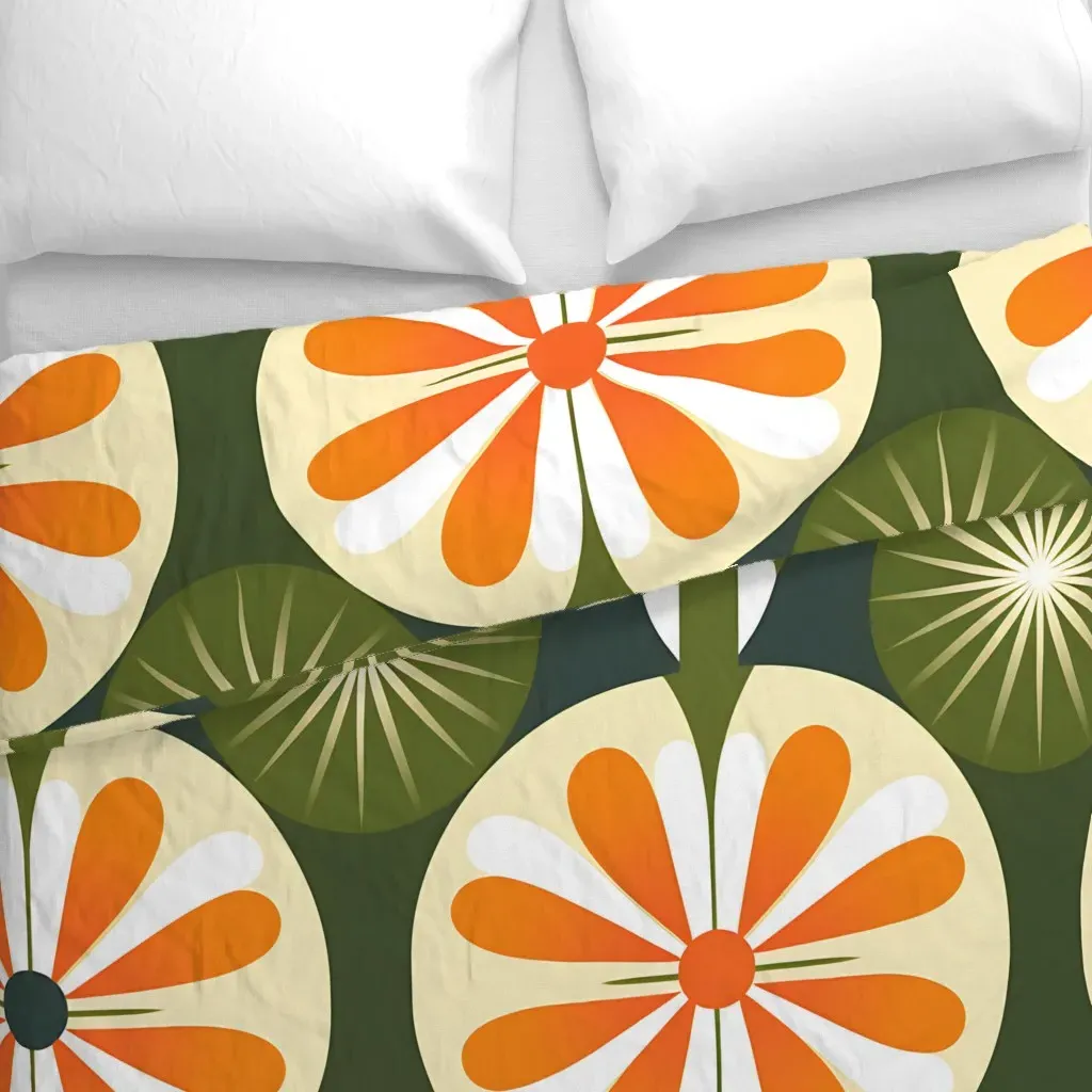 Geometric Retro 23 Duvet Cover - Orange alternate view