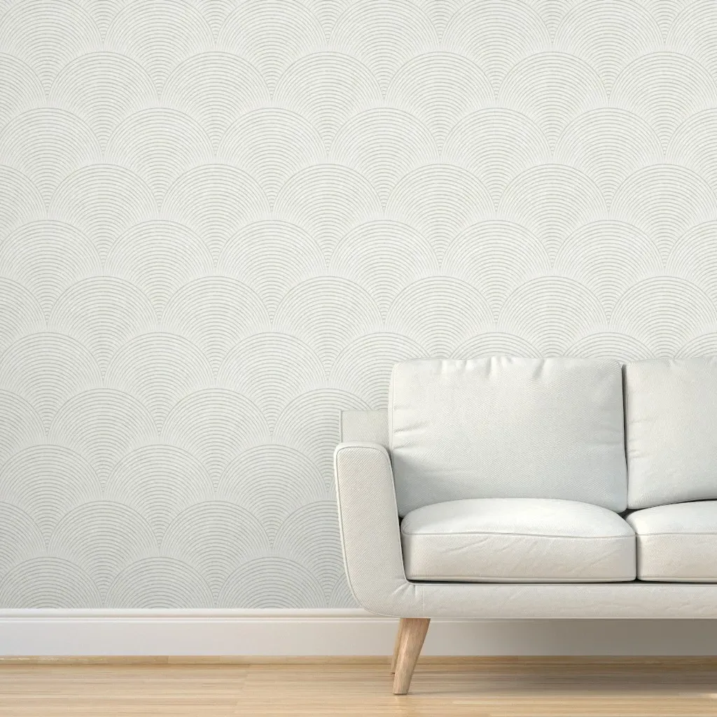 Geometric Scallop Peel and Stick Wallpaper - Light Green, Beige product