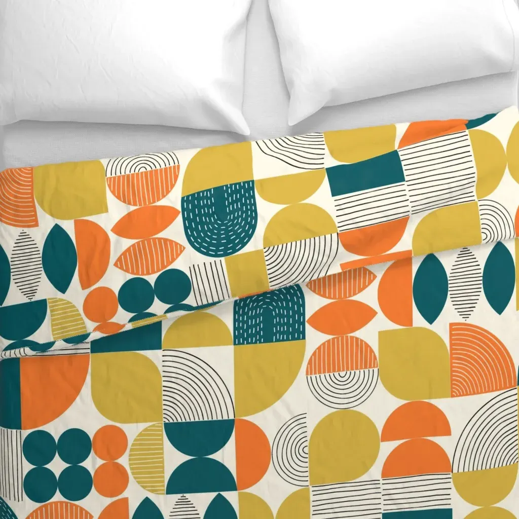 Geometric Shapes Duvet Cover - Mustard Yellow alternate view