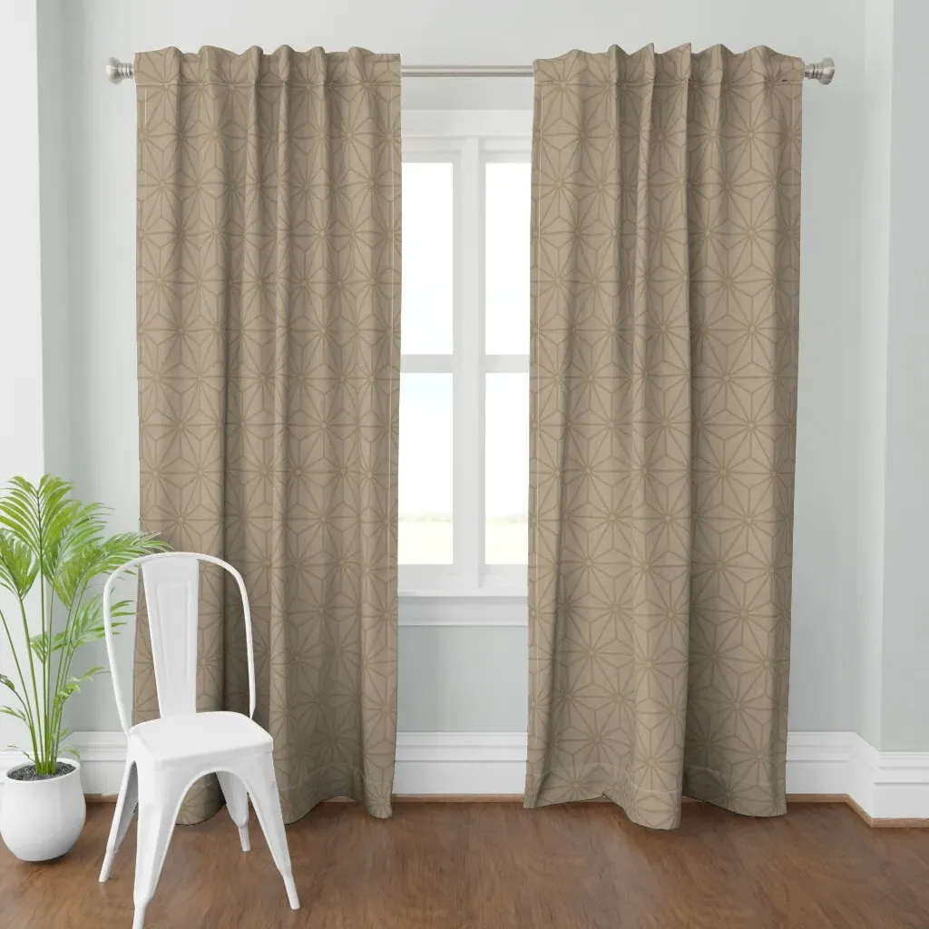 Geometric Stars Curtain Panel - Beige product