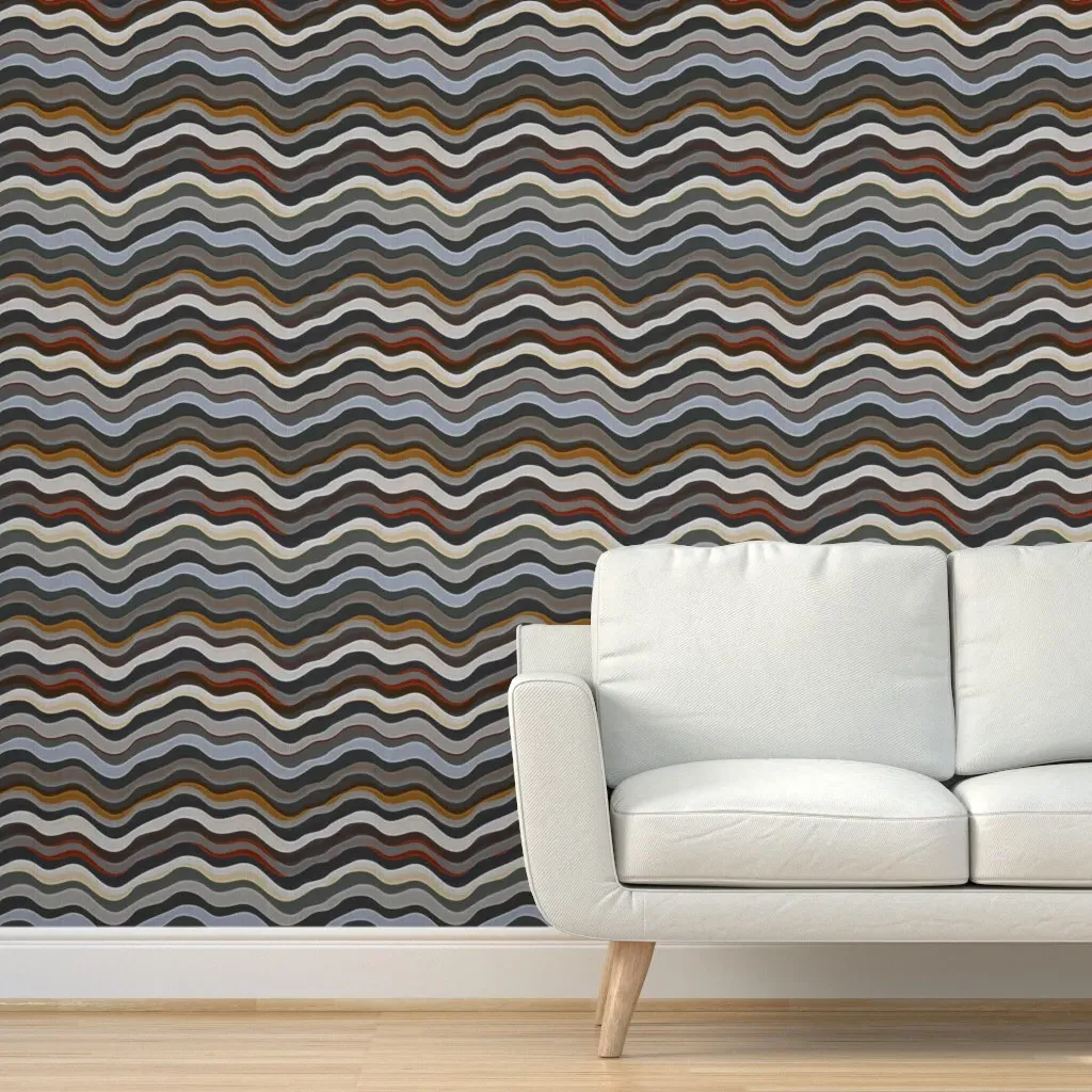 Geometric Stone Flow Peel and Stick Wallpaper - Brown, Linen product