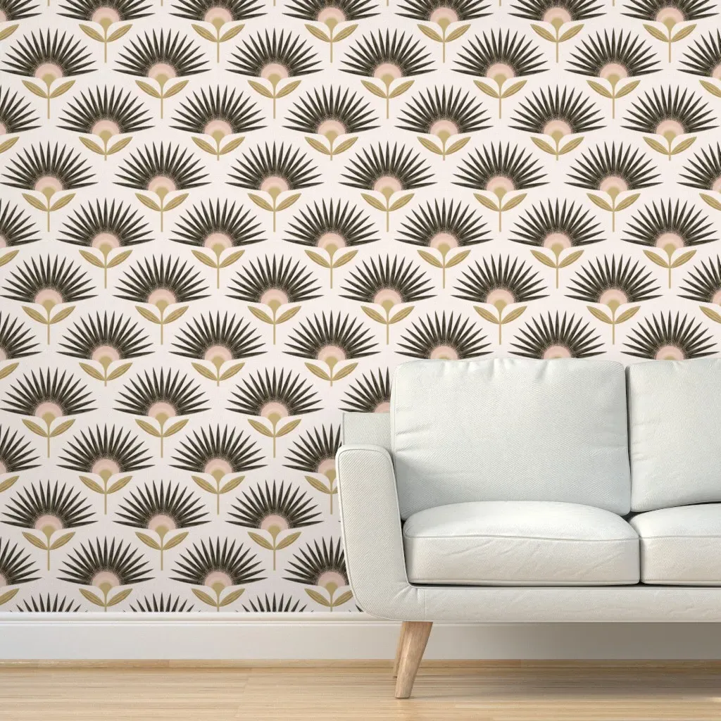 Geometric Sunburst Bloom Peel and Stick Wallpaper - Beige product