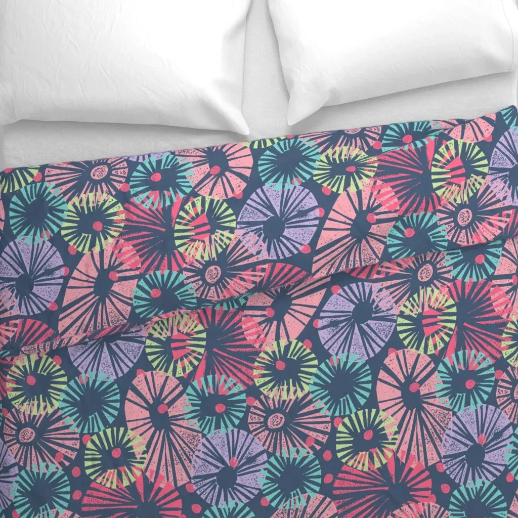 Geometric Sunburst Pattern Duvet Cover - Dusty Rose alternate view
