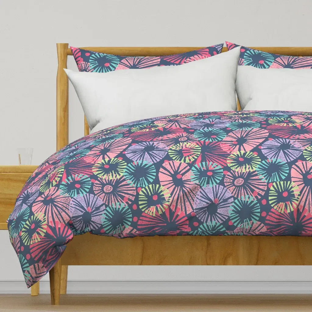 Geometric Sunburst Pattern Duvet Cover - Dusty Rose product