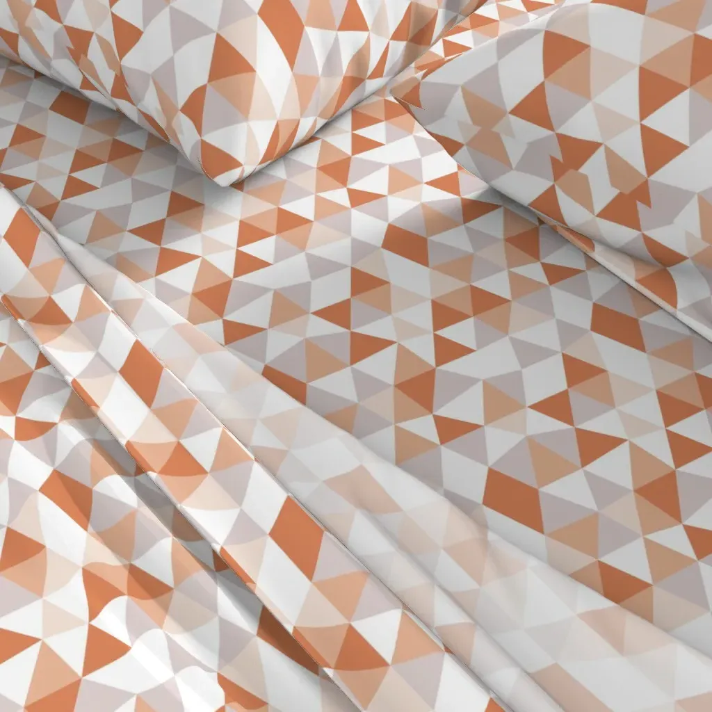 Geometric Triangle Pattern Full Sheet Set - Terracotta alternate view