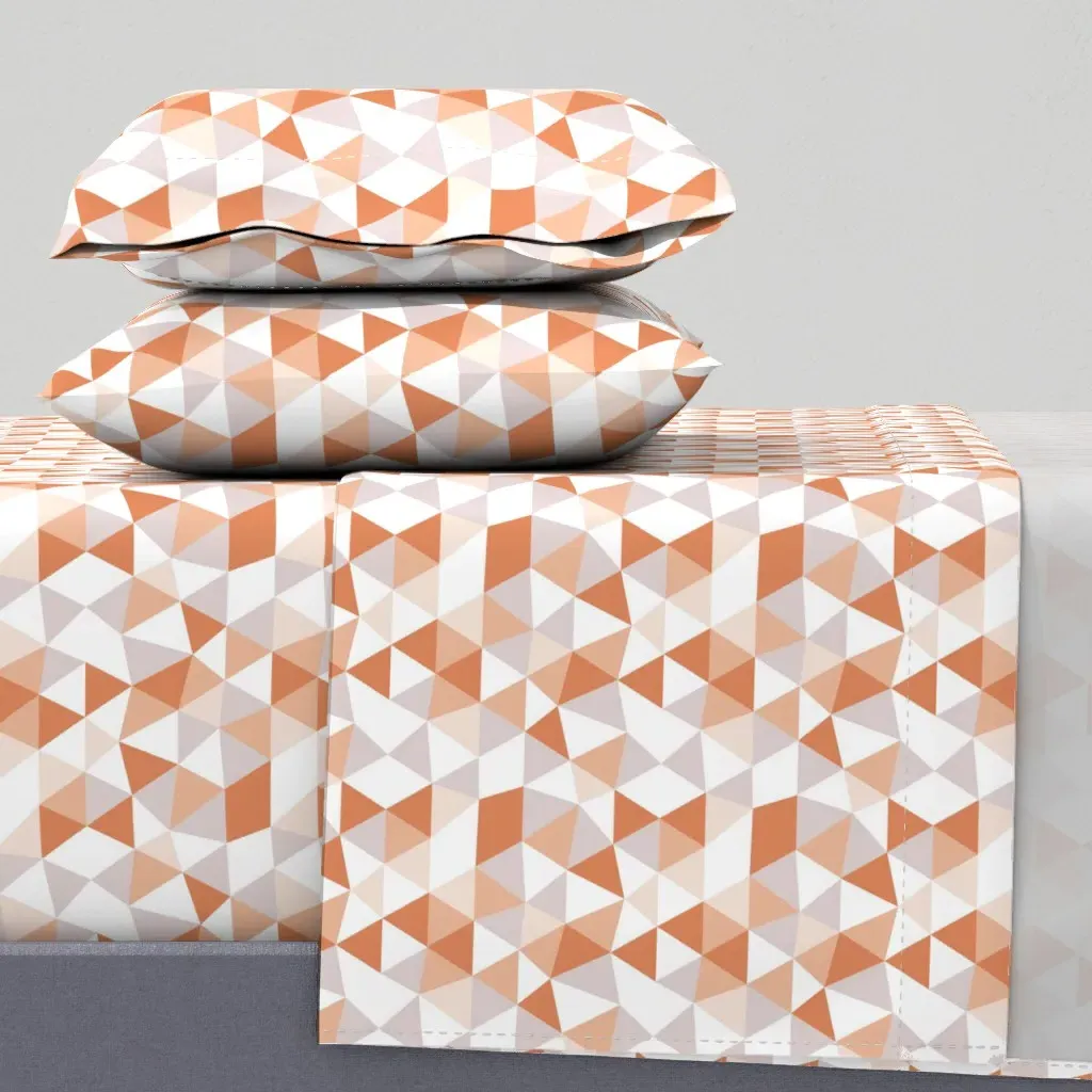 Geometric Triangle Pattern Full Sheet Set - Terracotta product