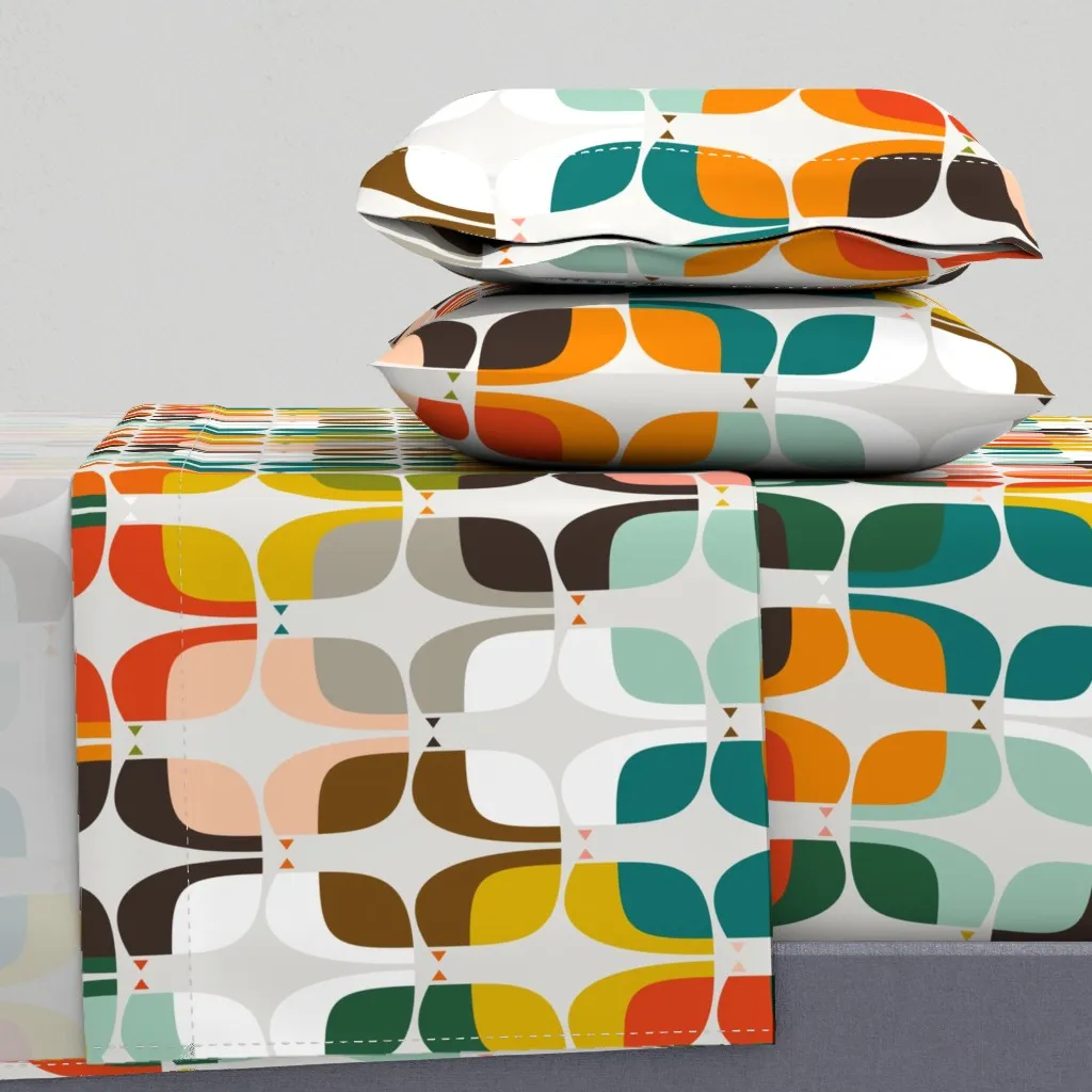 Geometry Of Love Birds Full Sheet Set - Orange product