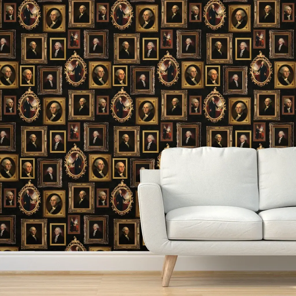 George Washington President Portraits Peel and Stick Wallpaper - Gold product