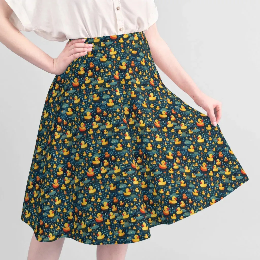 Georges Seurat Inspired Duck Print Fabric Yardage - Yellow alternate view